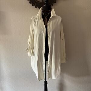 UMGEE Shirt Dress Blouse Bone L Light Academia Preppy Elevated Elegant Granola